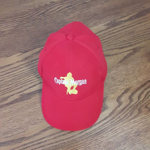 Captain Morgan Spiced Rum Hat Cap Strapback Mens Red Adjustable Logo - Picture 5 of 10